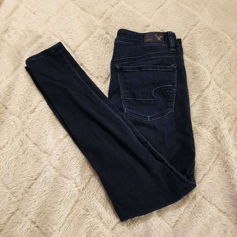 Dark Blue American Eagle Hi Rise Jeggings